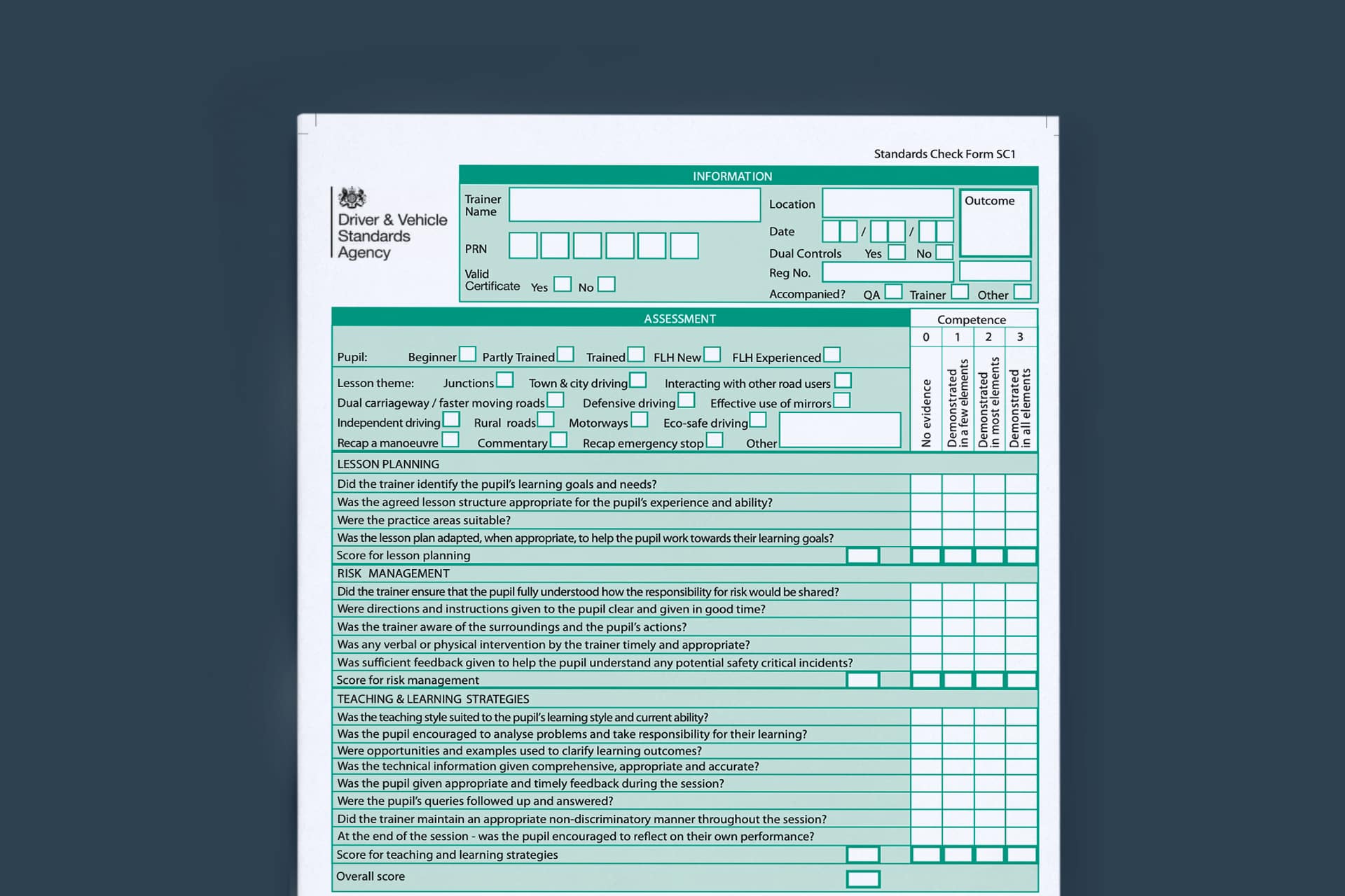 Standards Check Form SC1